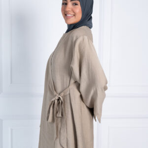 Haljina Lanena Na Preklop